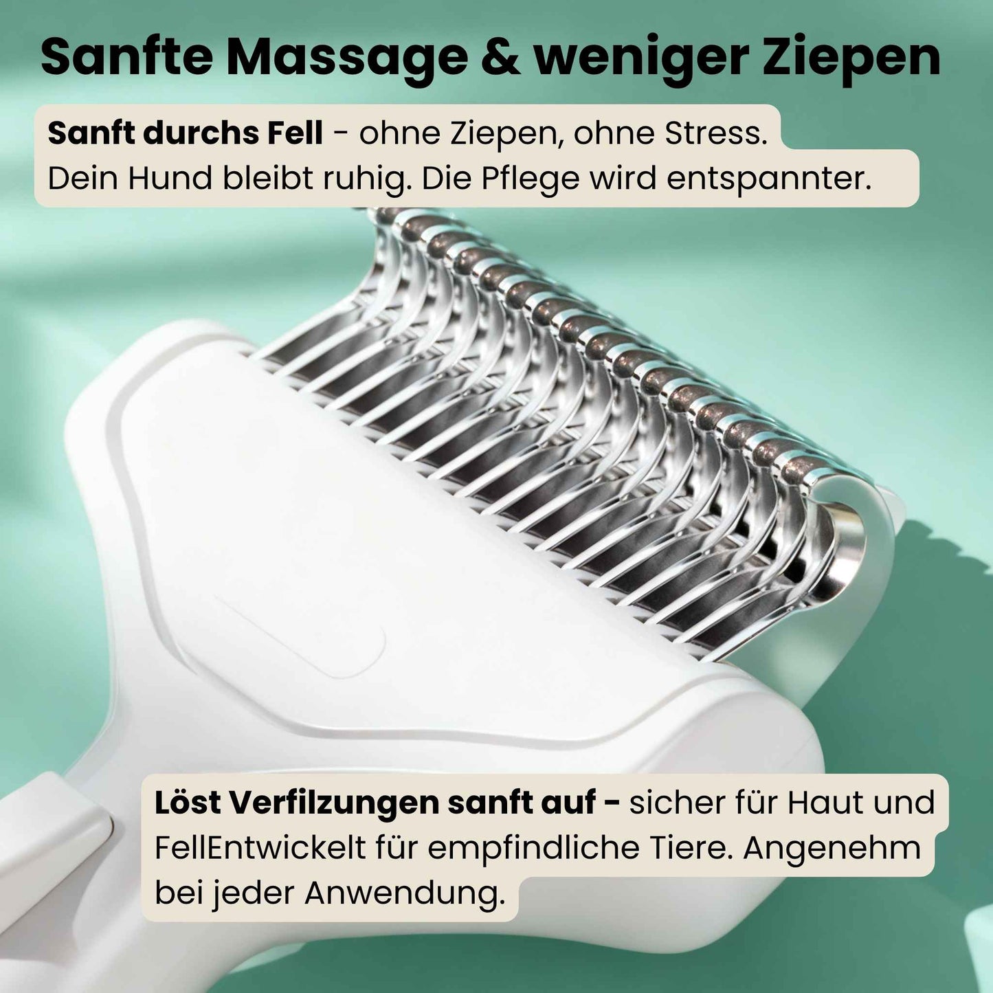 FellFix Hundebürste - Sanfte Unterfellbürste aus Edelstahl