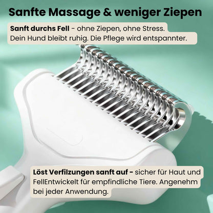 FellFix Hundebürste - Sanfte Unterfellbürste aus Edelstahl
