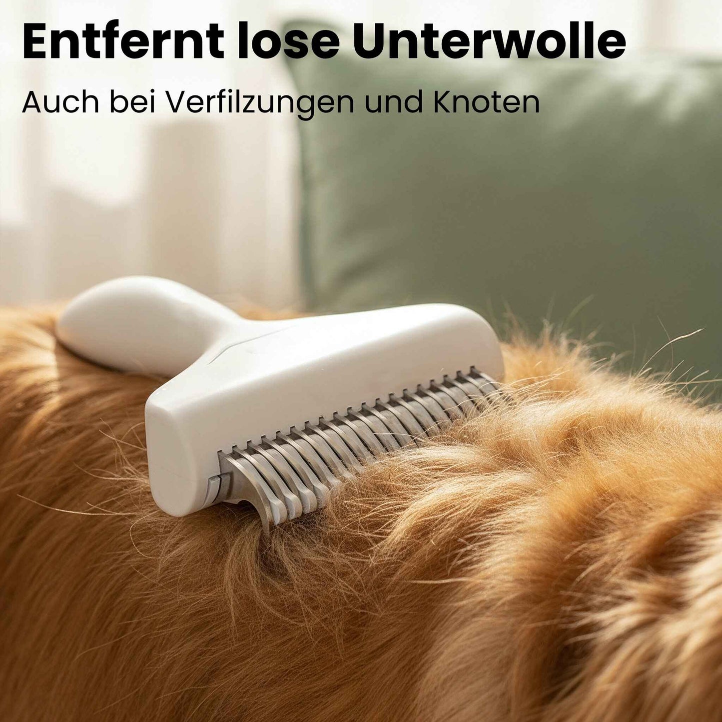 FellFix Hundebürste - Sanfte Unterfellbürste aus Edelstahl