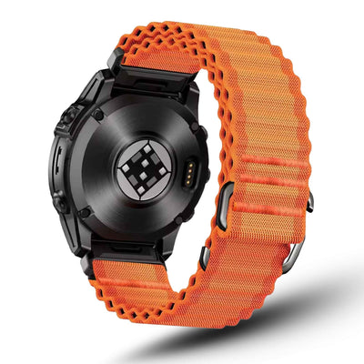 LUBUR N1 AIR Nylonarmband in Signalorange mit vormontierten QuickFit-Anschlüssen und schwarzem S-Haken