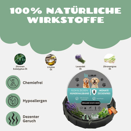Lubur® Zeckenhalsband – 8 Monate Schutz mit Pflanzenölen