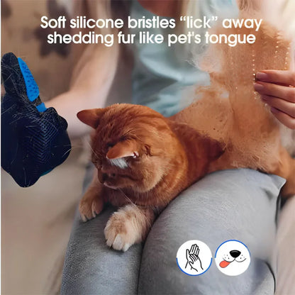 Lubur 5-Finger-Bürsthandschuh für Hunde & Katzen – Fellpflege & Massagehandschuh für alle Fellarten
