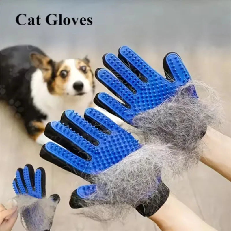 Lubur 5-Finger-Bürsthandschuh für Hunde & Katzen – Fellpflege & Massagehandschuh für alle Fellarten