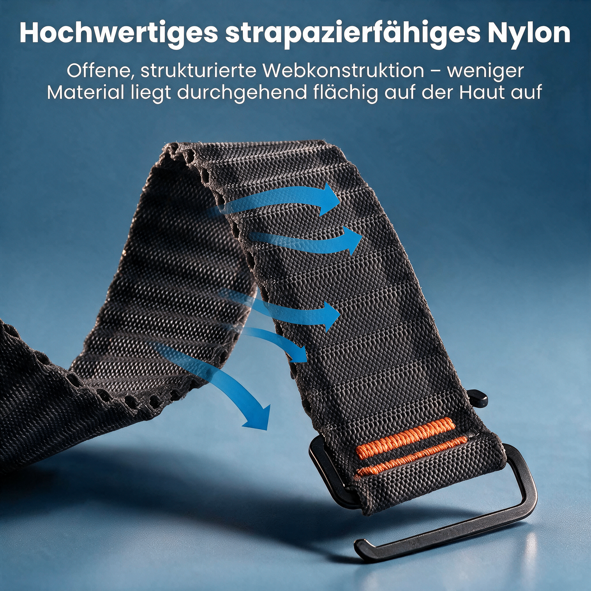 LUBUR N1 AIR in Graphitschwarz: offene, strukturierte Webkonstruktion – weniger Material liegt durchgehend flächig auf der Haut auf
